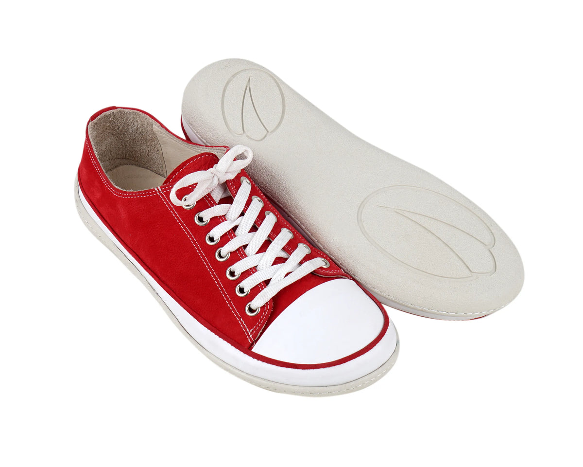 Nubuck Barefoot Converse Shoes – 6mm Rubber Sole – Red