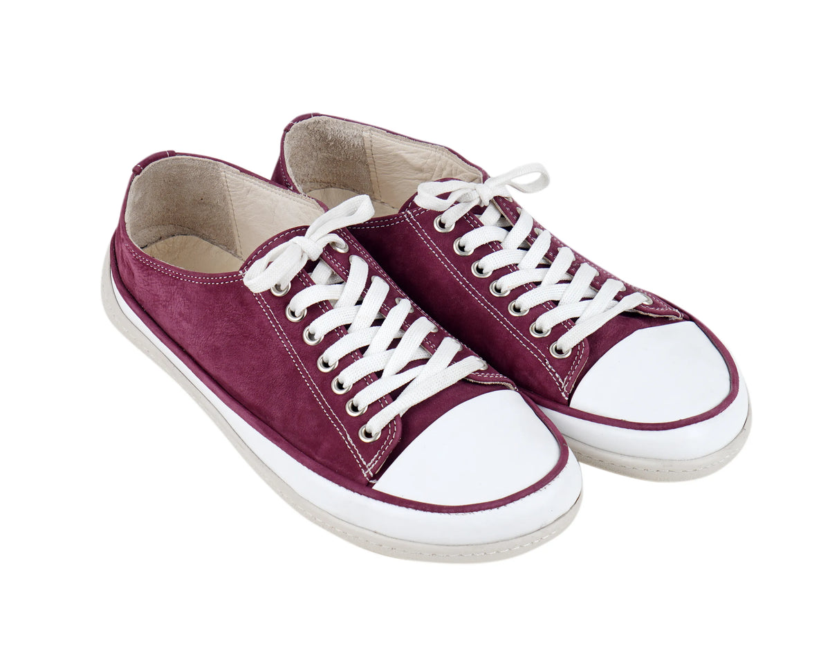 Nubuck Barefoot Converse Shoes – 6mm Rubber Sole – Burgundy