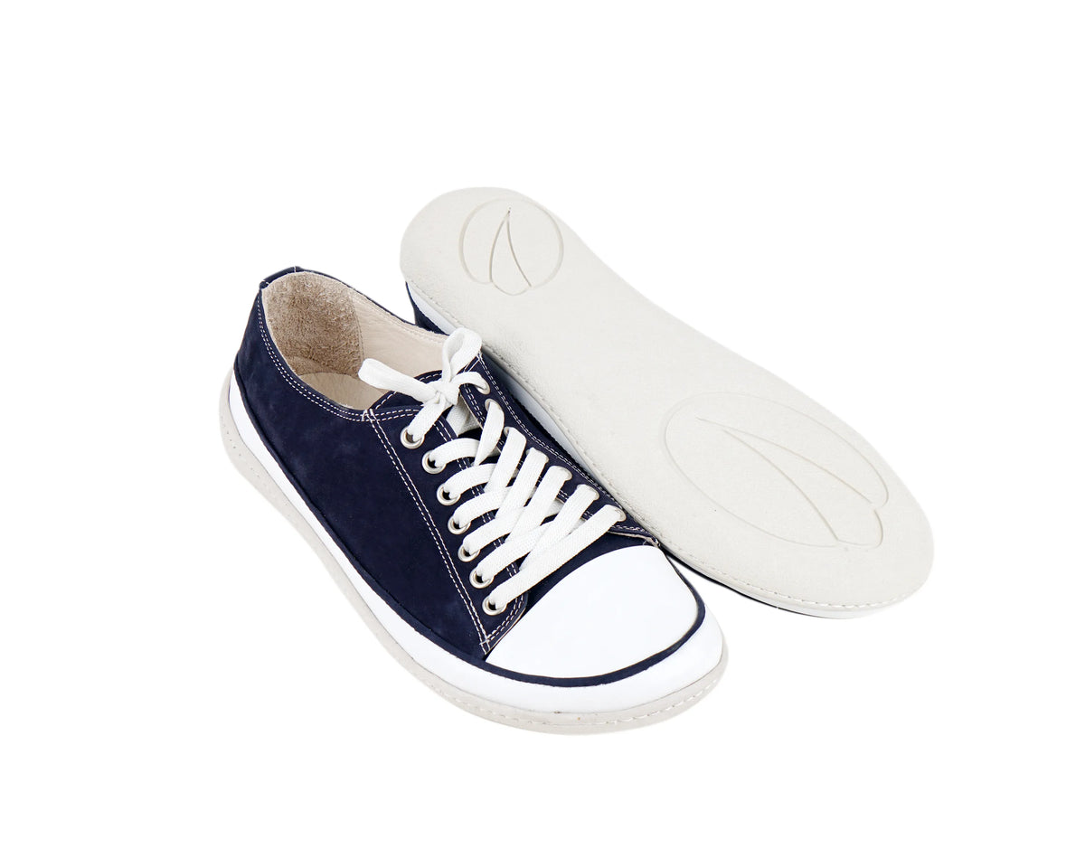 Nubuck Barefoot Converse Shoes – 6mm Rubber Sole – Navy Blue