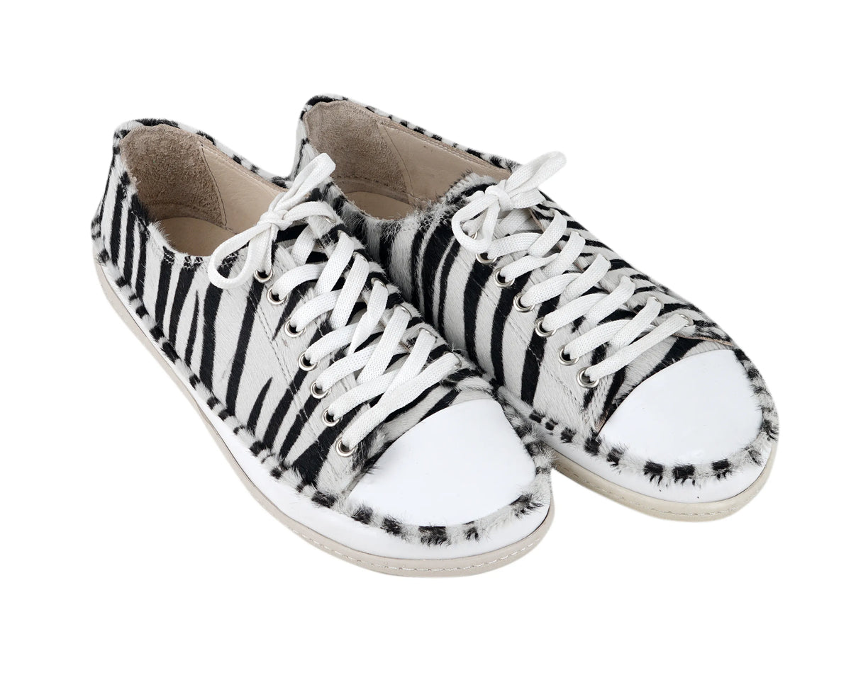 Hair Barefoot Converse Shoes – 6mm Rubber Sole – Zebra