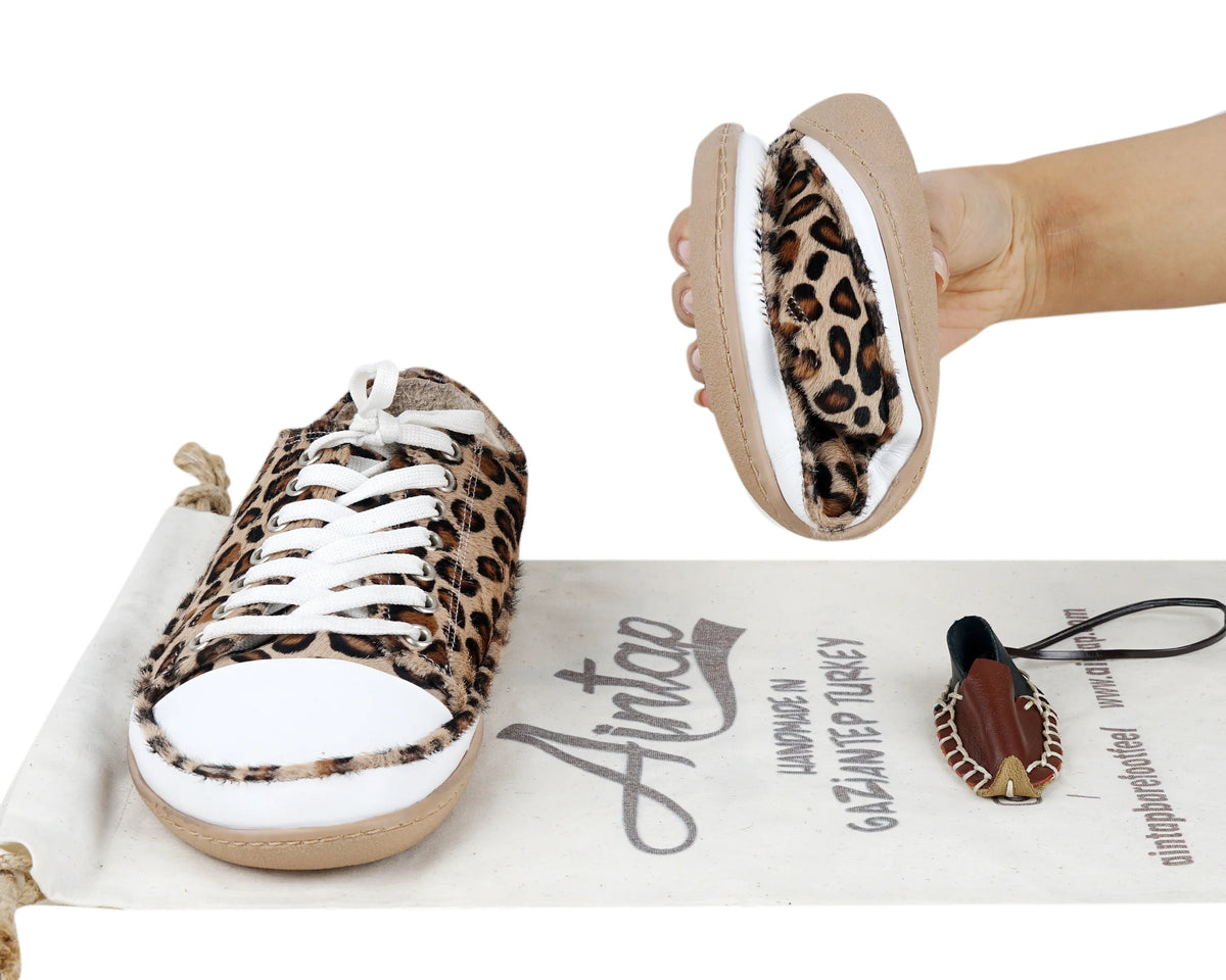 Hair Barefoot Converse Shoes – 6mm Rubber Sole – Leopard