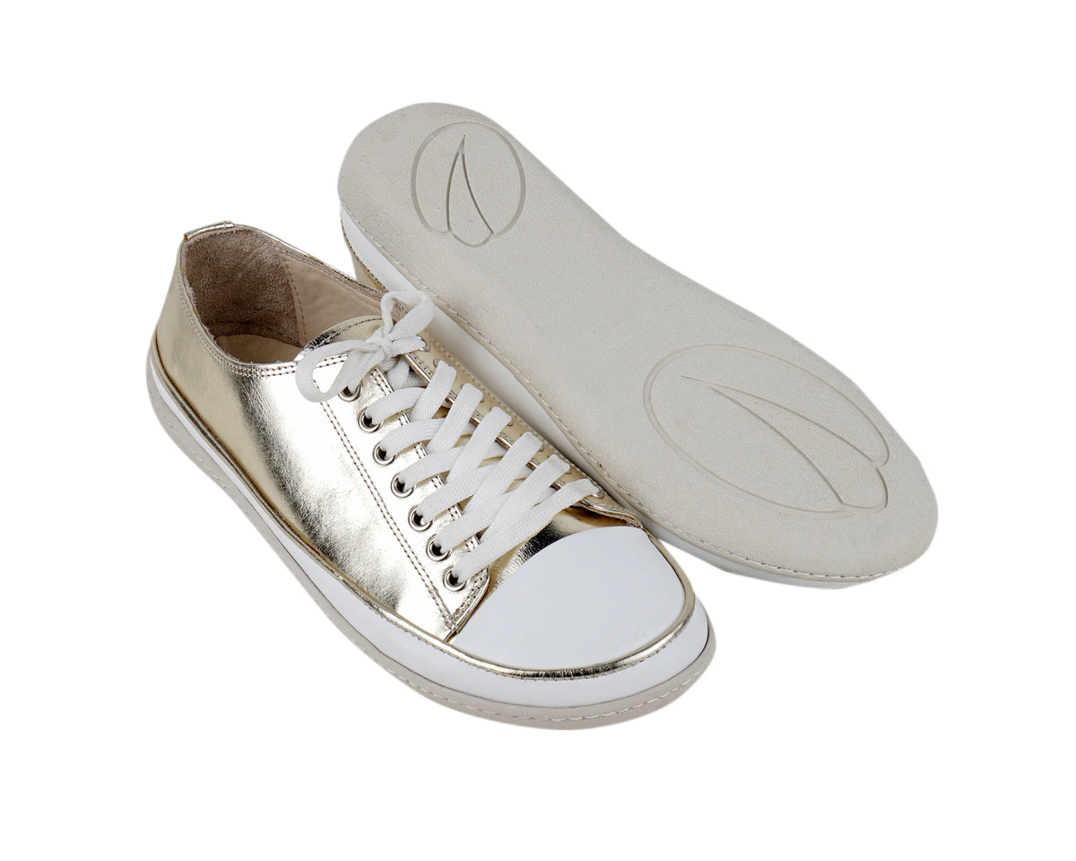 Bright Barefoot Converse Shoes – 6mm Rubber Sole – Gold