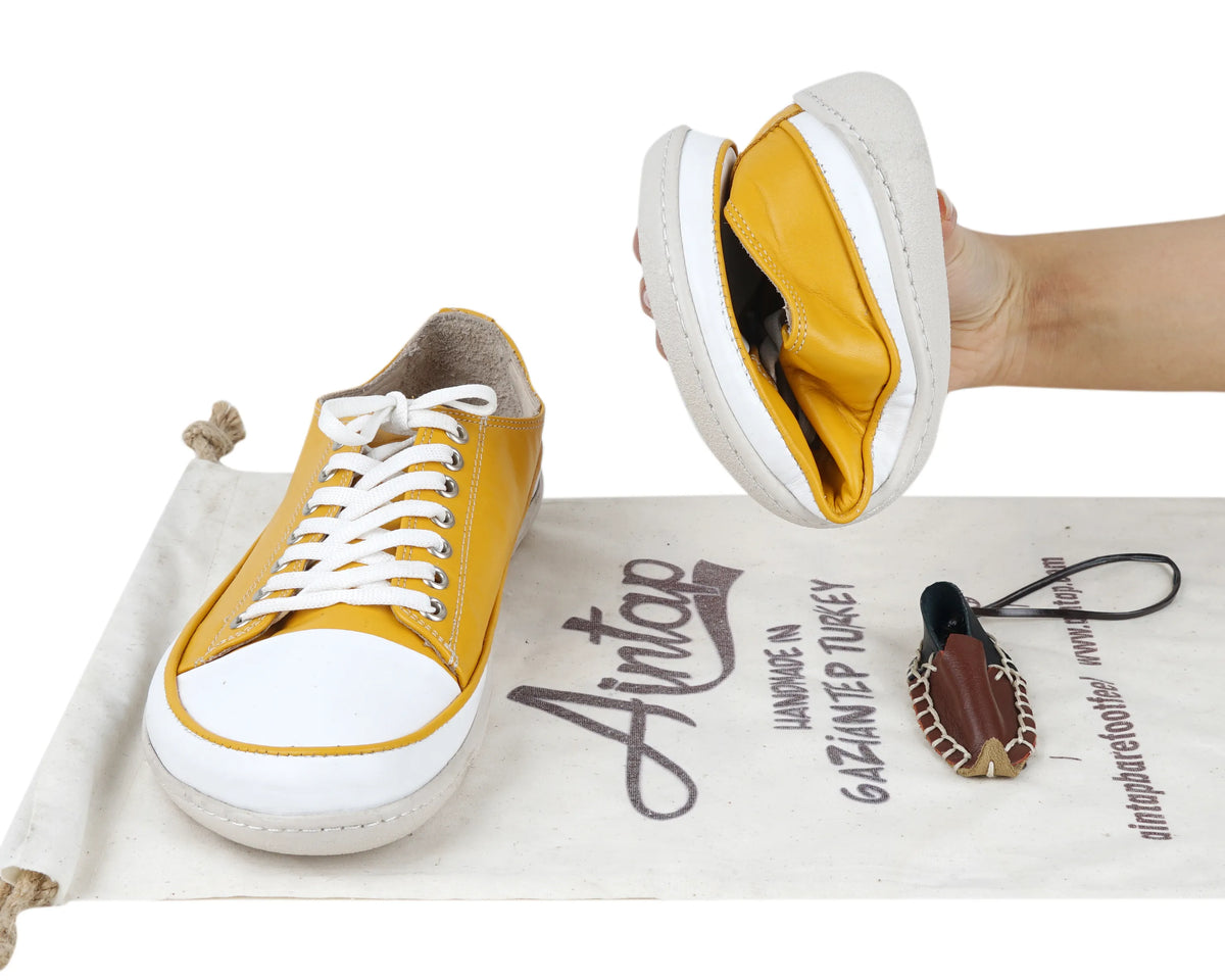 Smooth Barefoot Converse Shoes – 6mm Rubber Sole – Mustard