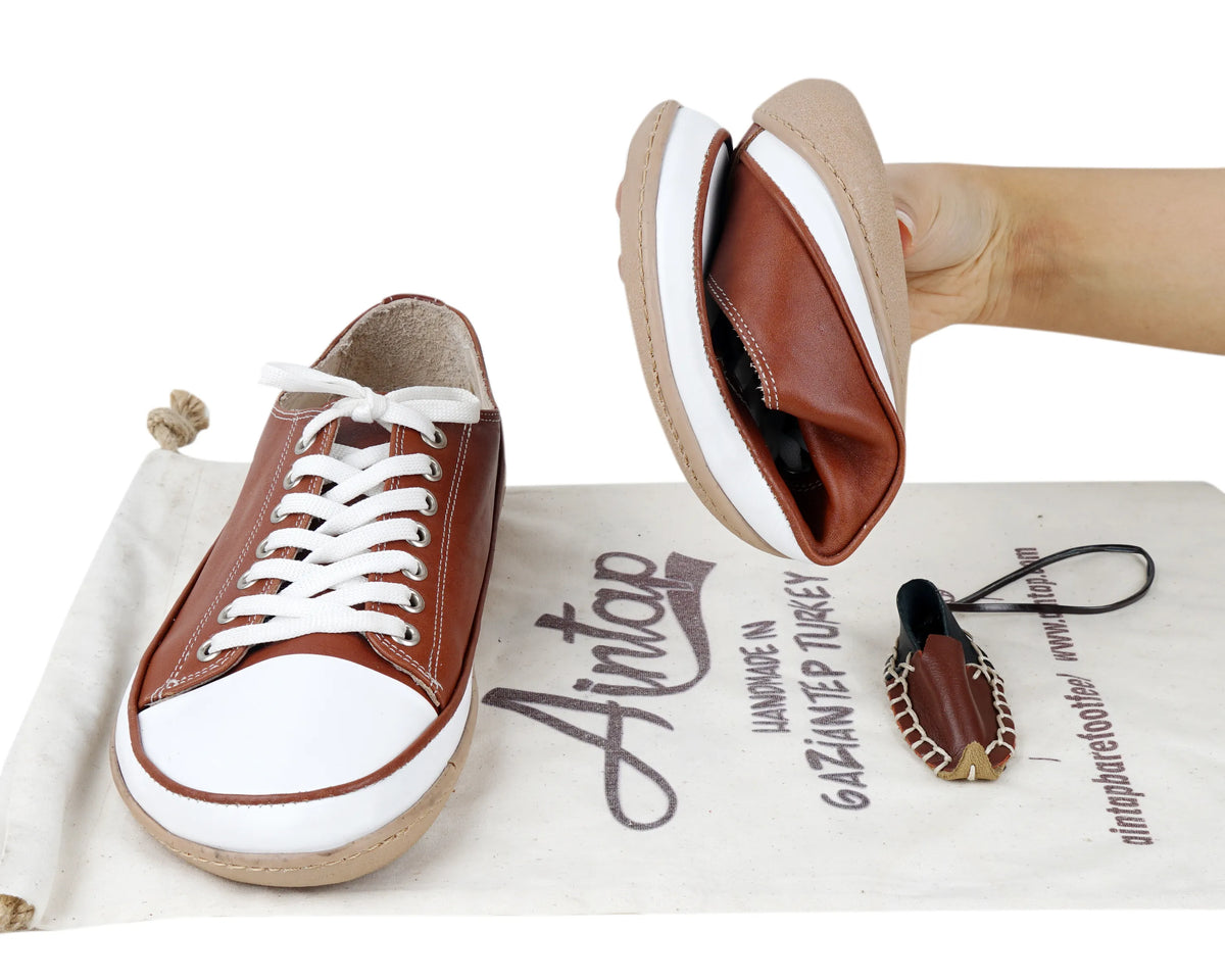 Smooth Barefoot Converse Shoes – 6mm Rubber Sole – Brown