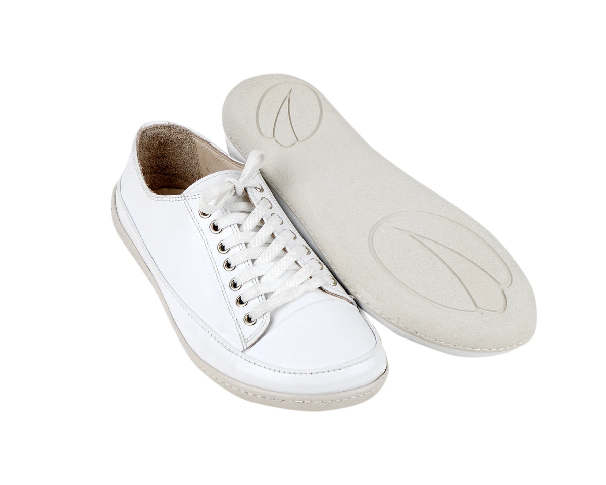 Smooth Barefoot Converse Shoes – 6mm Rubber Sole – Full White