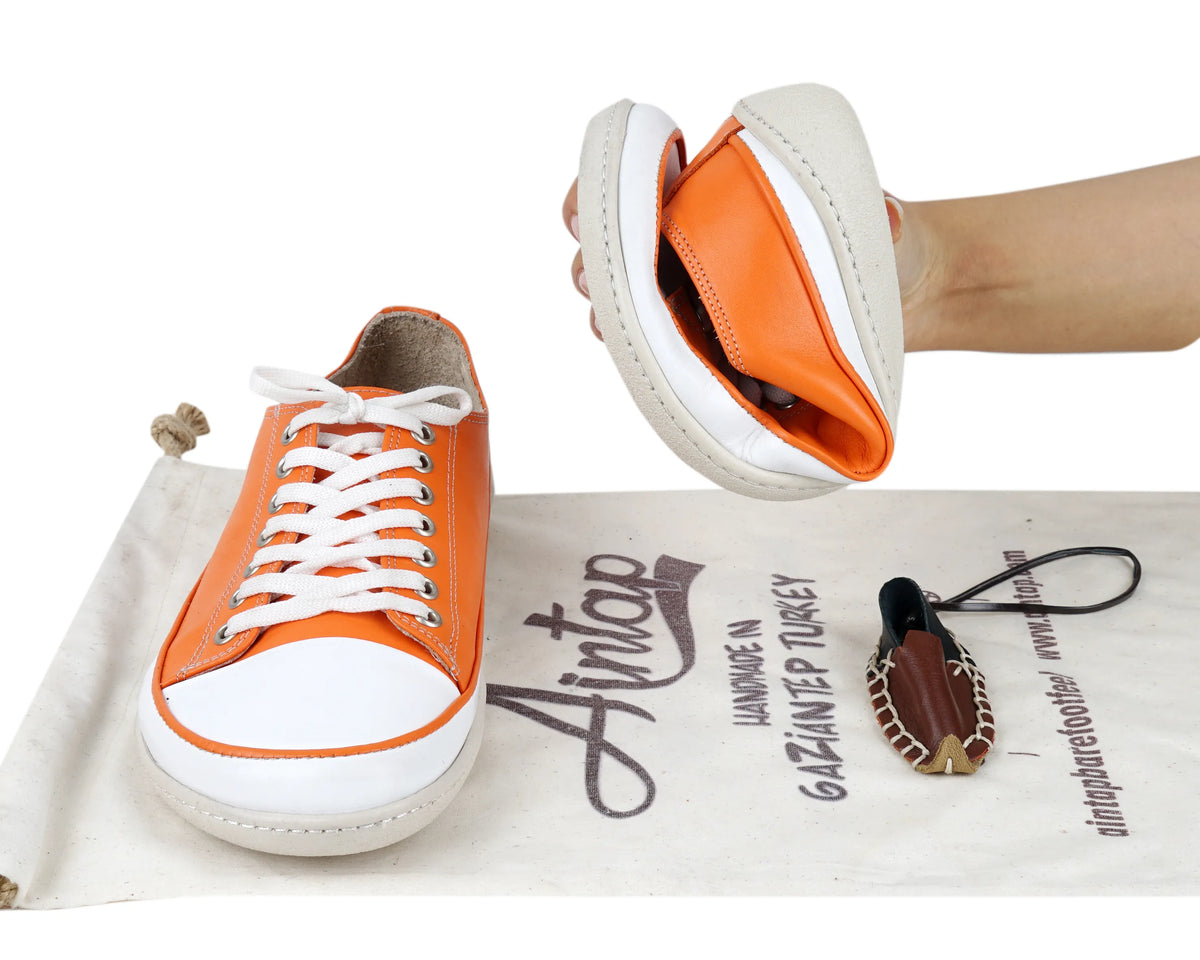 Smooth Barefoot Converse Shoes – 6mm Rubber Sole – Orange