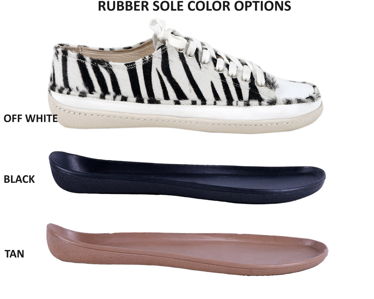 Hair Barefoot Converse Shoes – 6mm Rubber Sole – Zebra