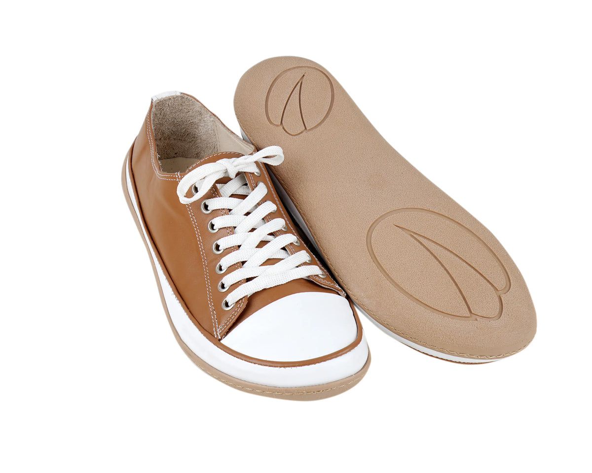 Smooth Barefoot Converse Shoes – 6mm Rubber Sole – Tan