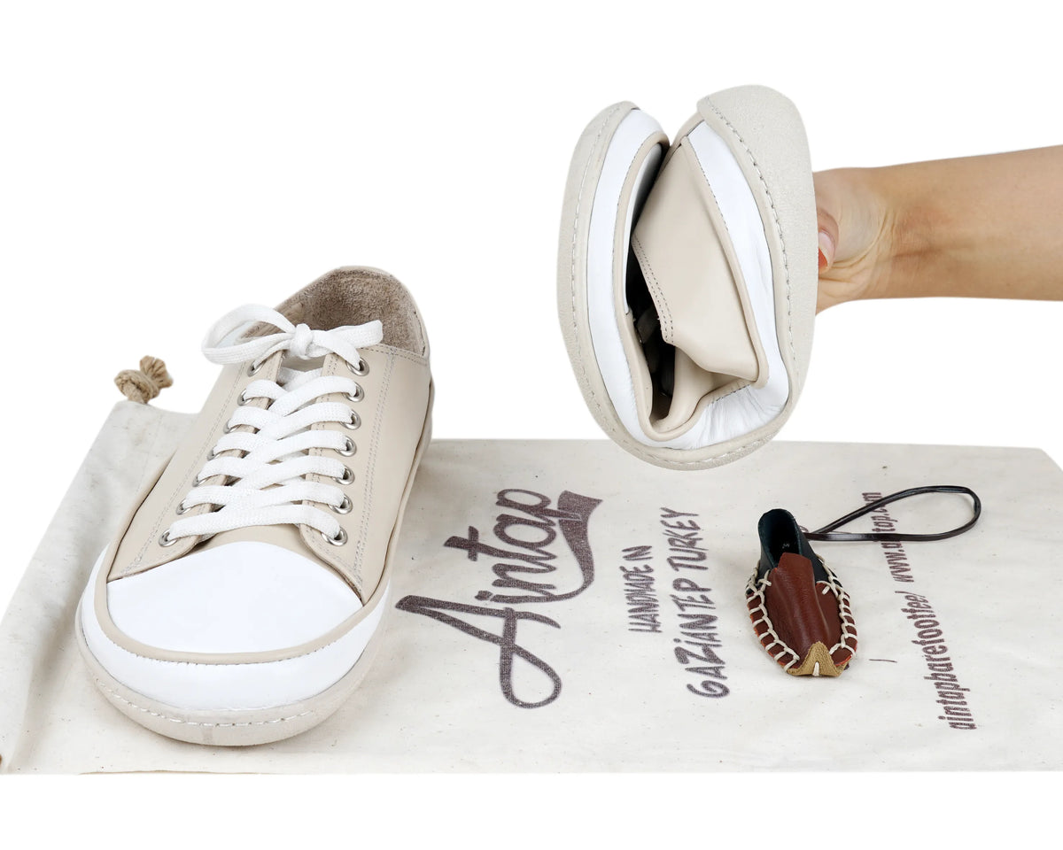 Smooth Barefoot Converse Shoes – 6mm Rubber Sole – Cream