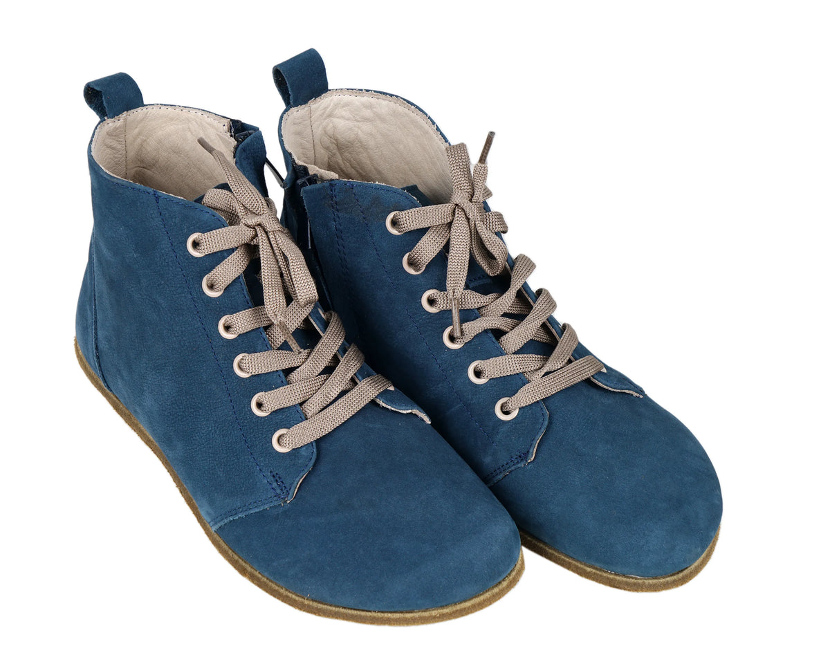 Nubuck Barefoot Laces Short Boots Shoes – Classic Sole — Leather Sole – Jeans