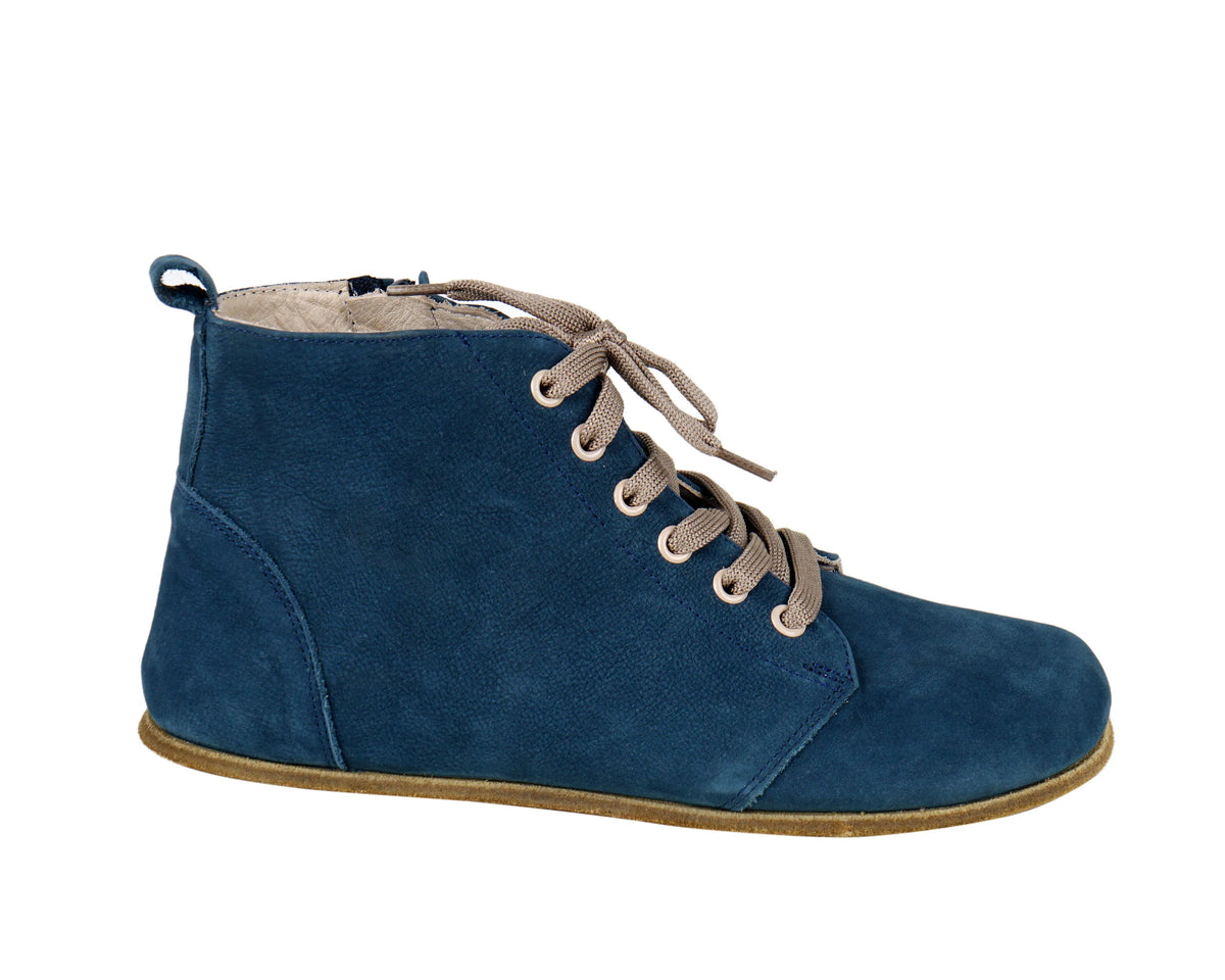 Nubuck Barefoot Laces Short Boots Shoes – Classic Sole — Leather Sole – Jeans