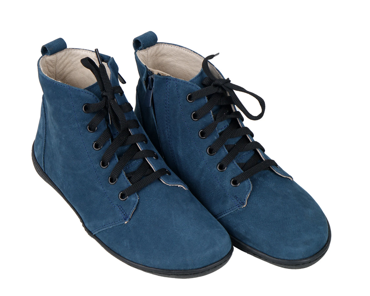 Nubuck Barefoot Laces Short Boots Shoes – 6mm Rubber Sole – Jeans