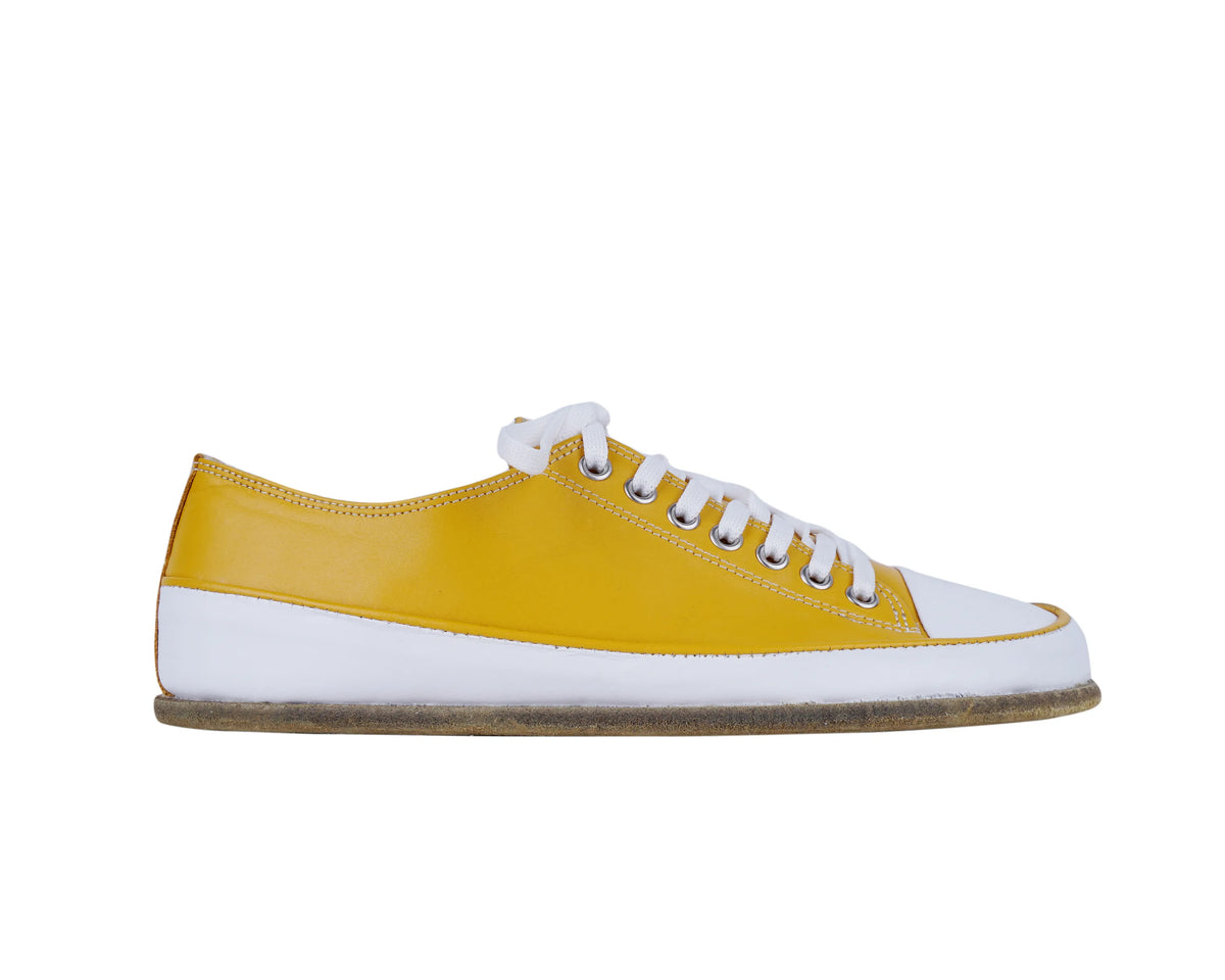 Smooth Barefoot Converse Shoes – Classic Sole — Leather Sole – Mustard