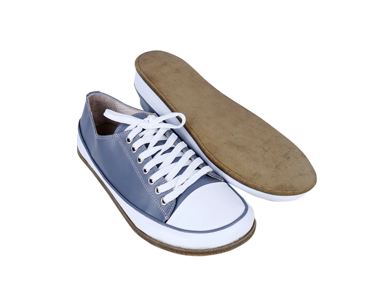Smooth Barefoot Converse Shoes – Classic Sole — Leather Sole – Gray