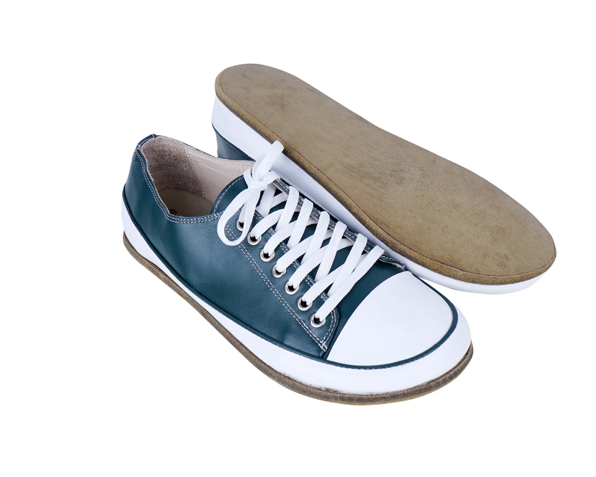Smooth Barefoot Converse Shoes – Classic Sole — Leather Sole – Green
