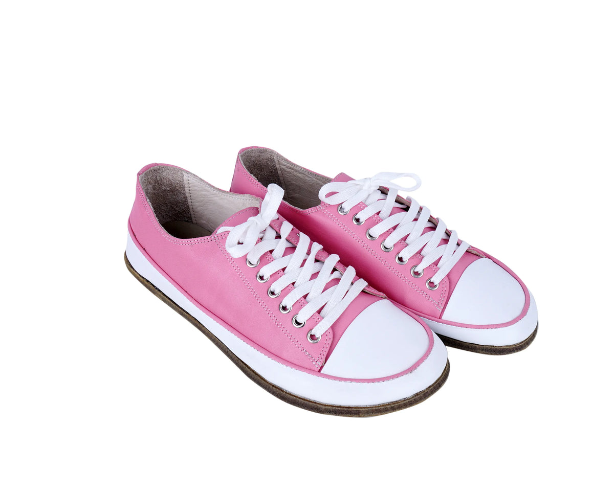 Smooth Barefoot Converse Shoes – Classic Sole — Leather Sole – Pink