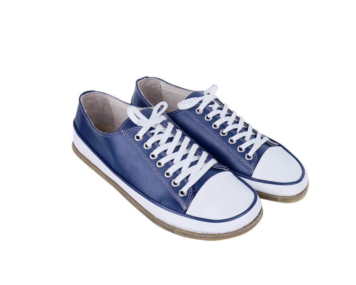 Smooth Barefoot Converse Shoes – Classic Sole — Leather Sole – Navy Blue
