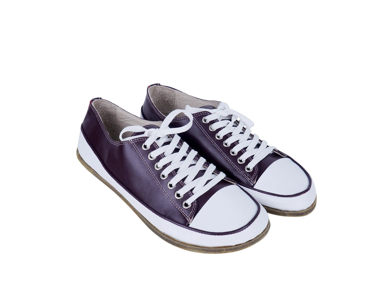 Smooth Barefoot Converse Shoes – Classic Sole — Leather Sole – Burgundy