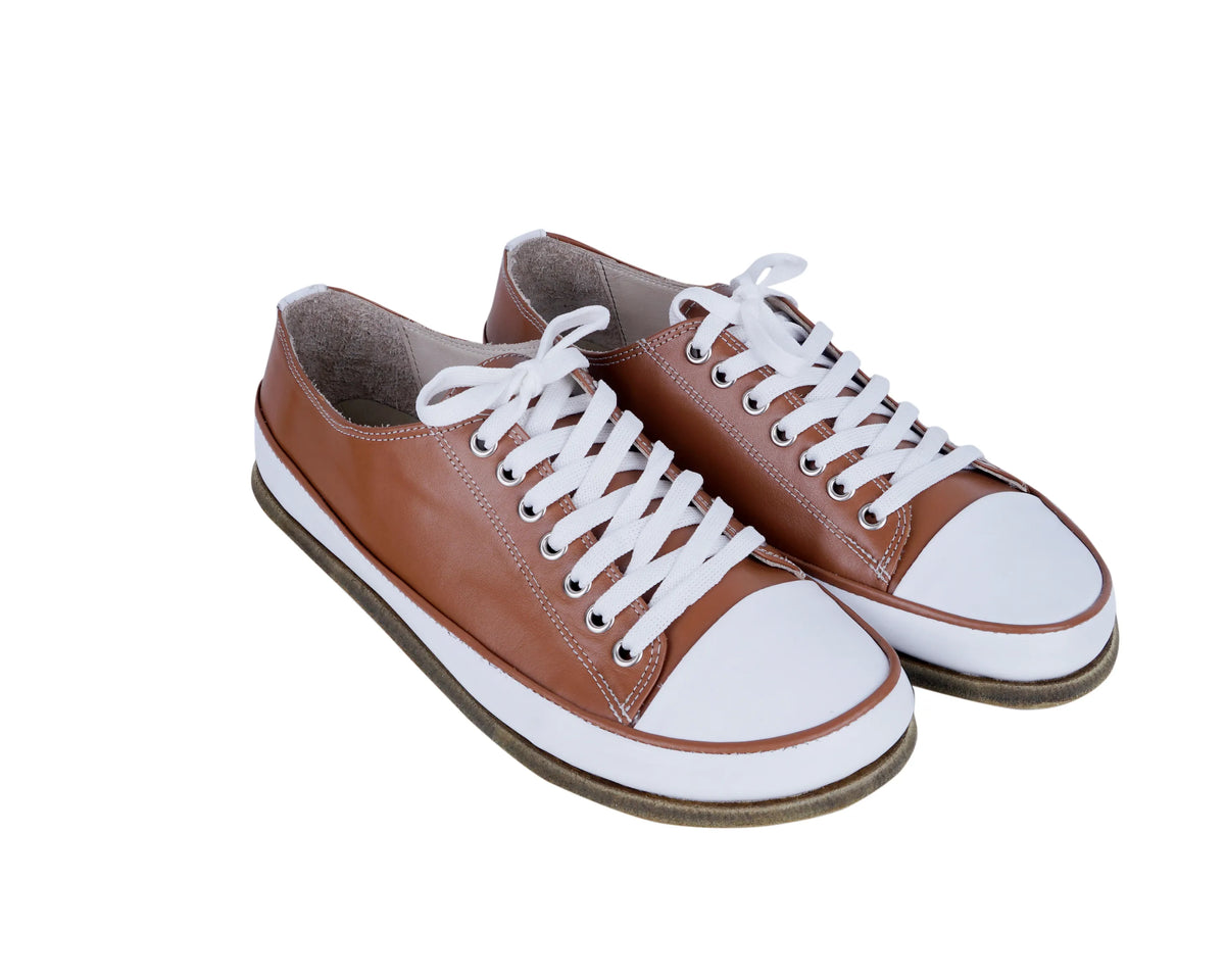 Smooth Barefoot Converse Shoes – Classic Sole — Leather Sole – Tan