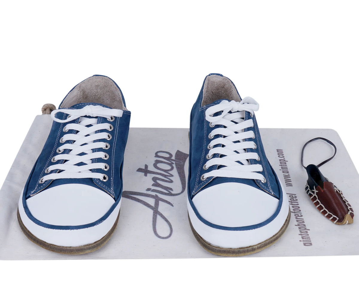 Nubuck Barefoot Converse Shoes – Classic Sole — Leather Sole – Jeans