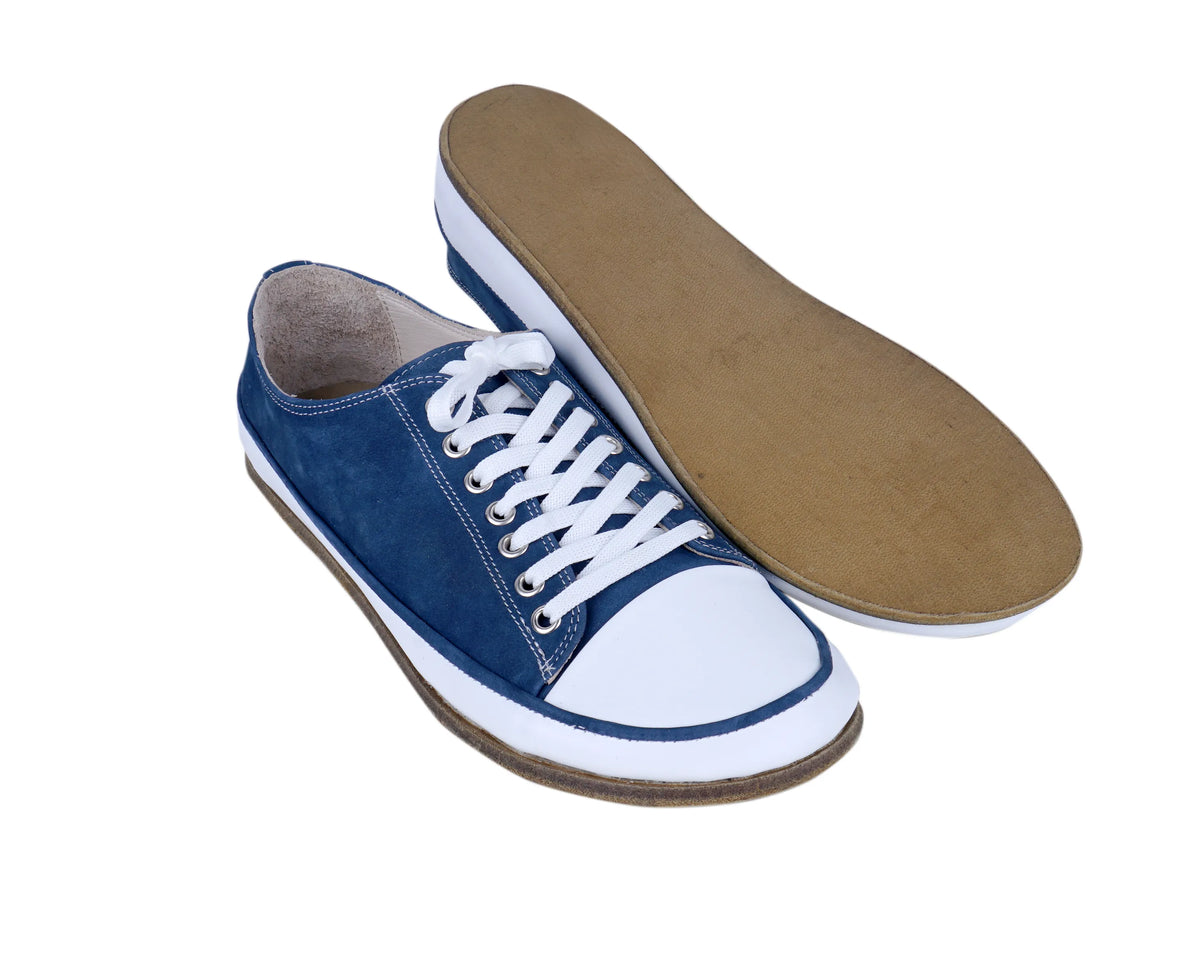 Nubuck Barefoot Converse Shoes – Classic Sole — Leather Sole – Jeans