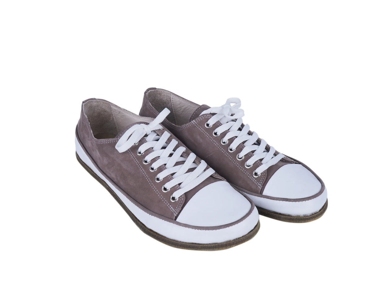 Nubuck Barefoot Converse Shoes – Classic Sole — Leather Sole – Smoked