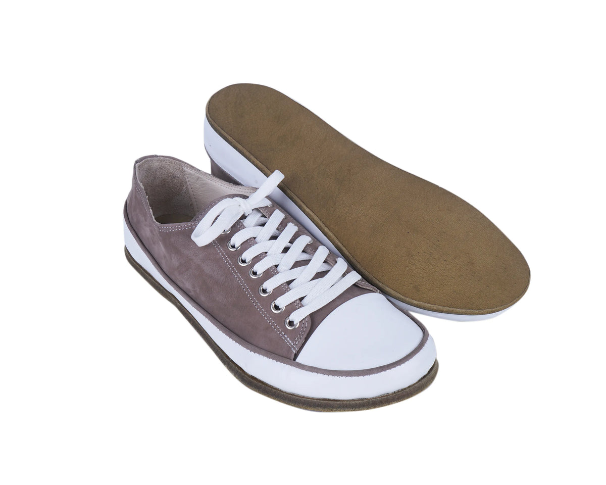 Nubuck Barefoot Converse Shoes – Classic Sole — Leather Sole – Smoked