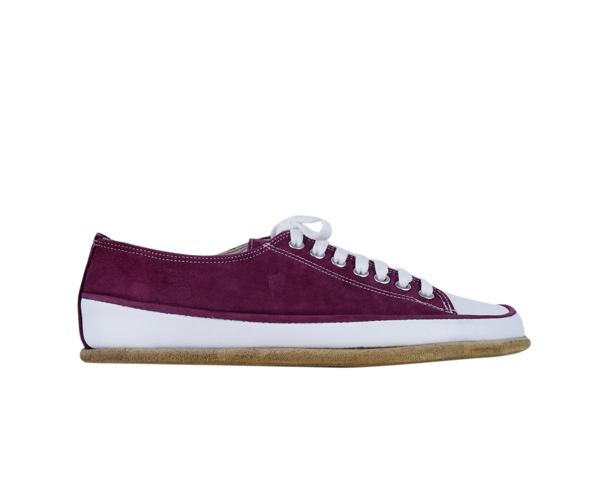 Nubuck Barefoot Converse Shoes – Classic Sole — Leather Sole – Burgundy