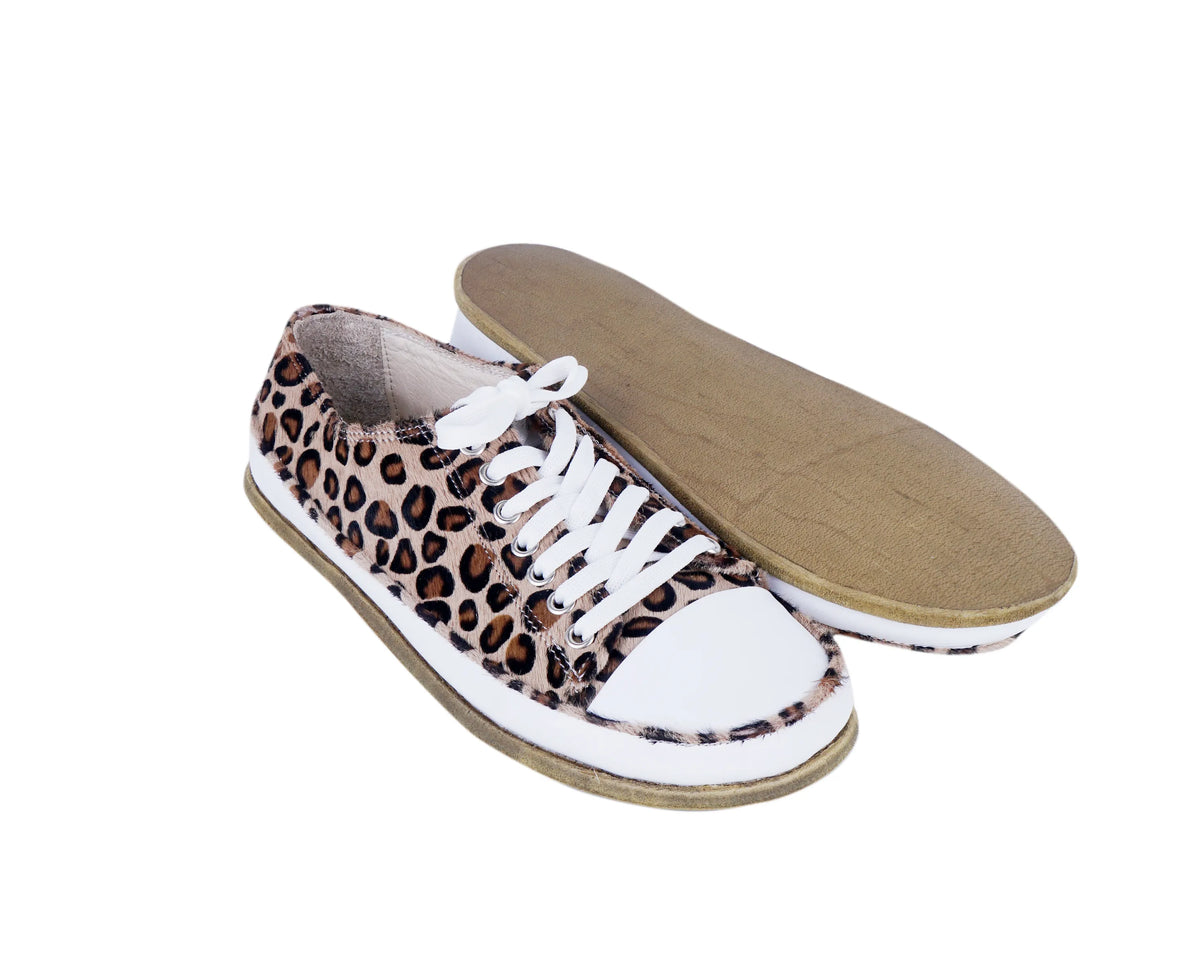 Hair Barefoot Converse Shoes – Classic Sole — Leather Sole – Leopard