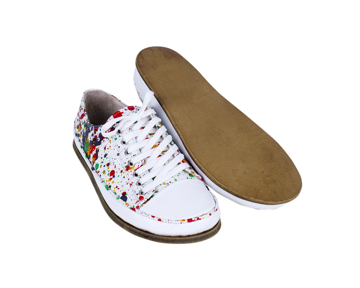Splanter Barefoot Converse Shoes – Classic Sole — Leather Sole – White