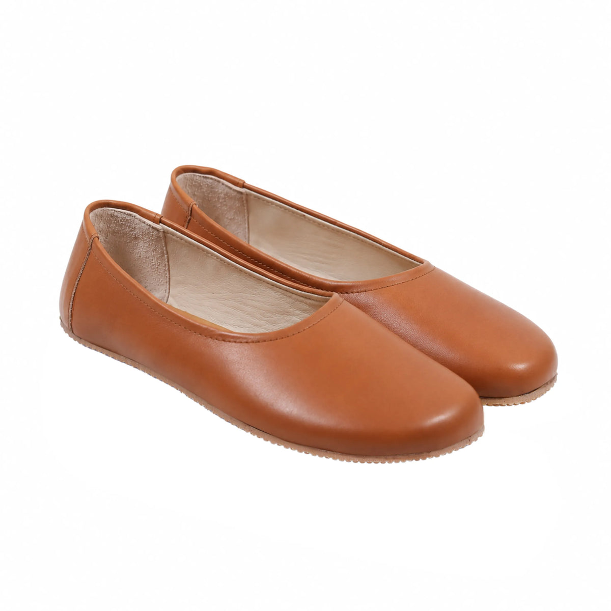 Smooth Barefoot Ballet Shoes – Rubber Sole – Tan