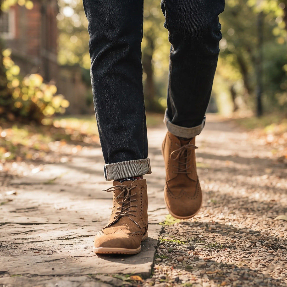 Suede Barefoot Moccasin Boots Shoes – Eva Outsole – Tan