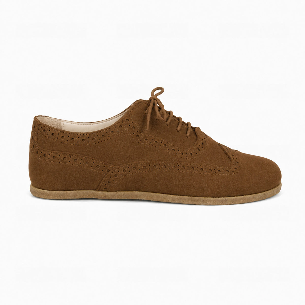 Suede Barefoot Moccasin Shoes – Classic Sole — Leather Sole – Tan