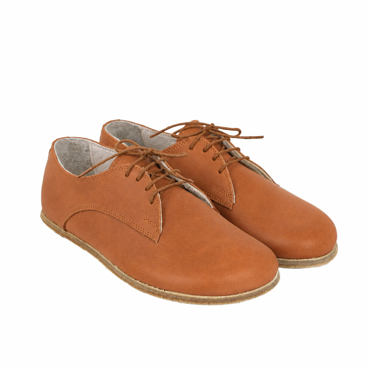 Crazy Barefoot Oxford Shoes – Classic Sole — Leather Sole – Honey Camel