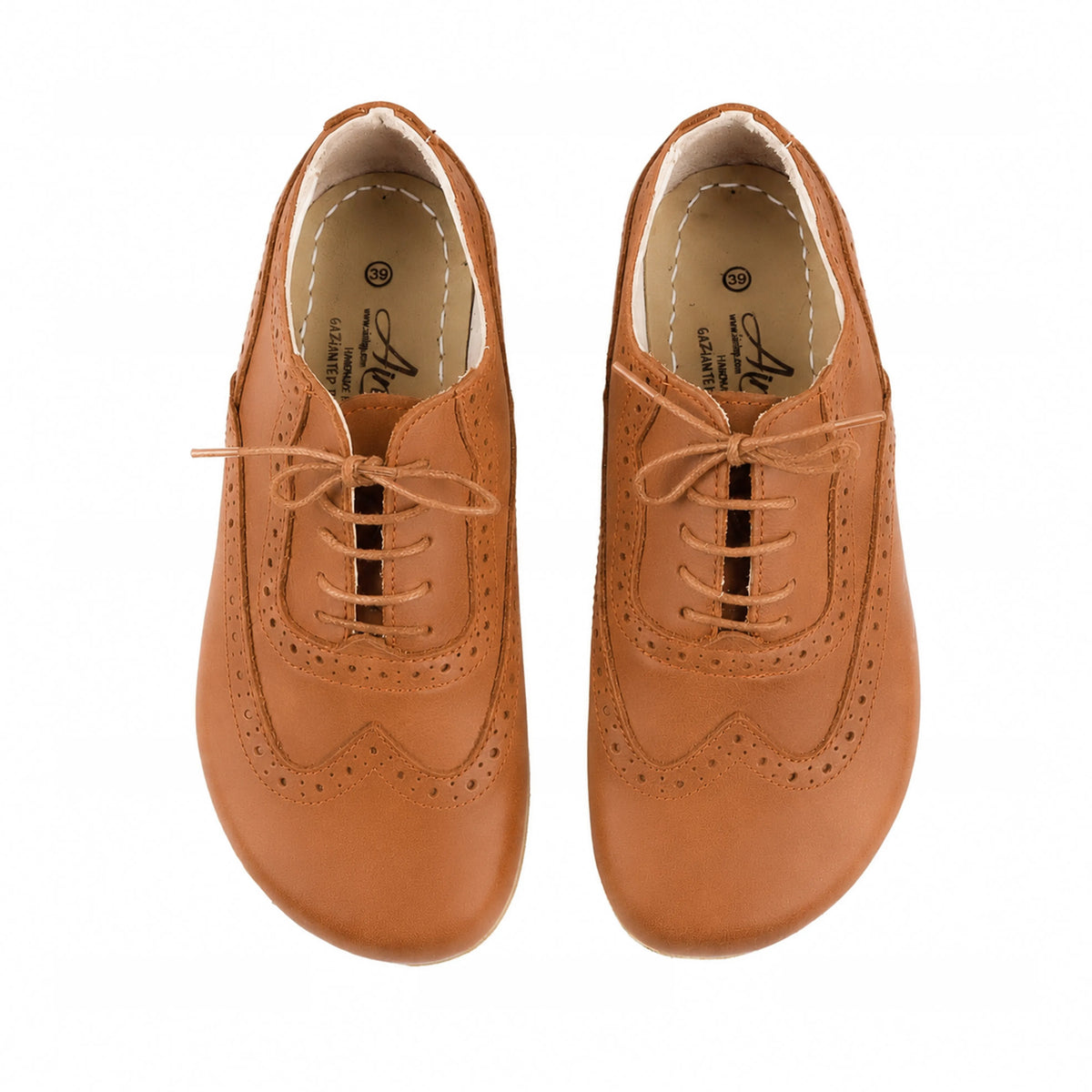 Smooth Barefoot Moccasin Shoes – Classic Sole — Leather Sole – Tan