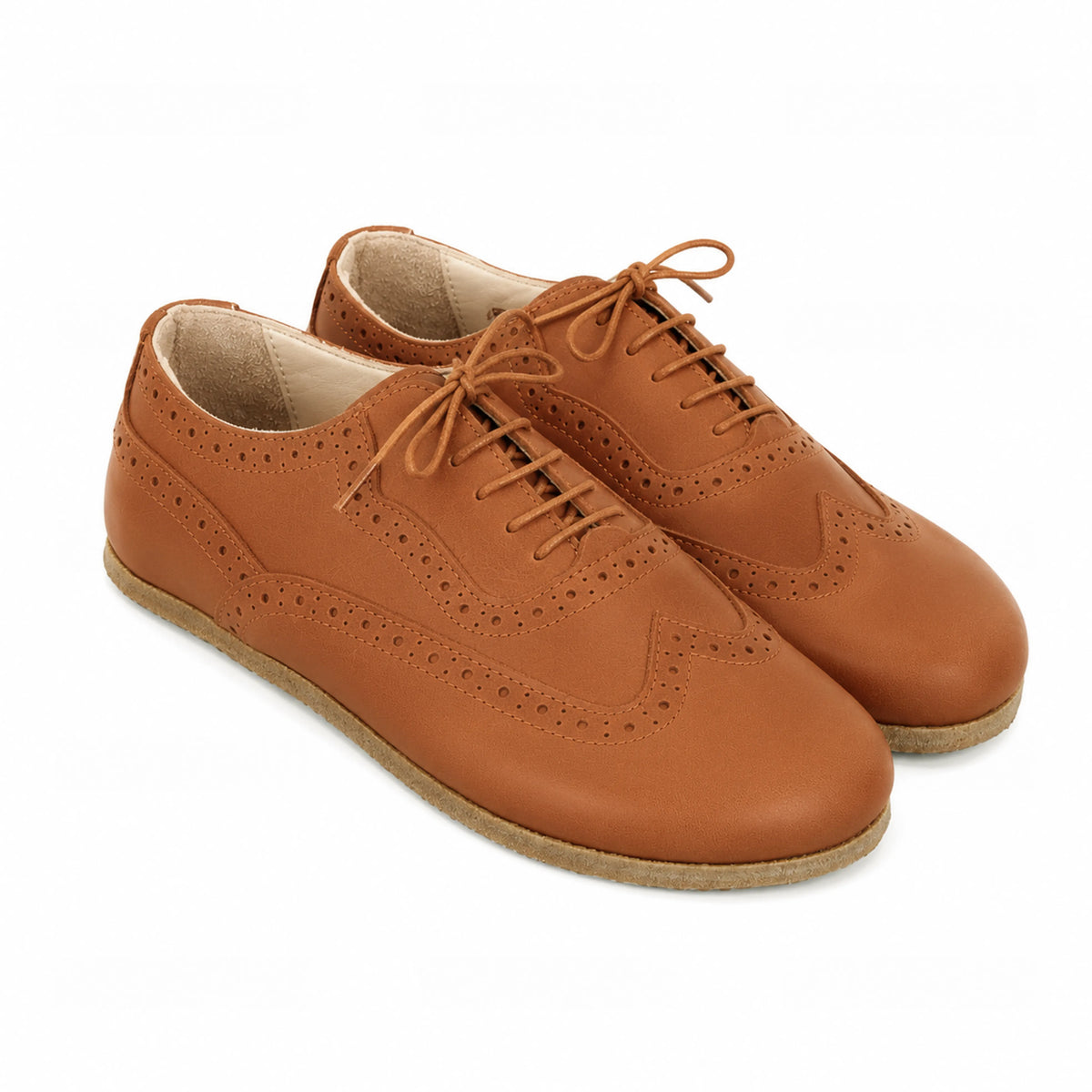 Smooth Barefoot Moccasin Shoes – Classic Sole — Leather Sole – Tan