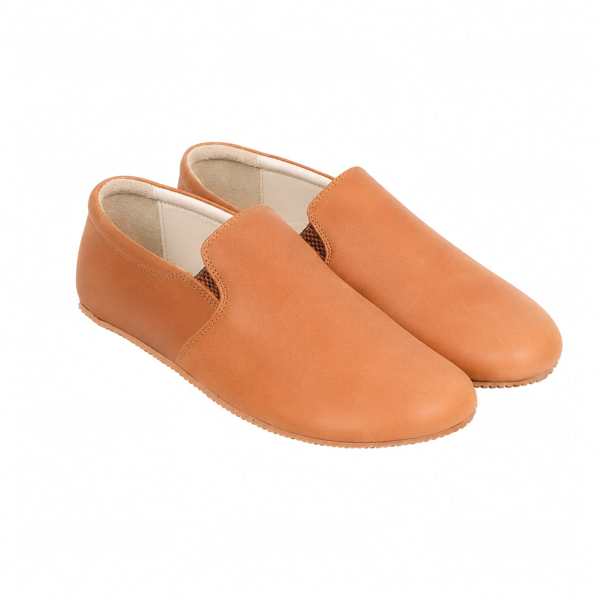 Smooth Barefoot Slip-On Shoes – Rubber Sole – Tan