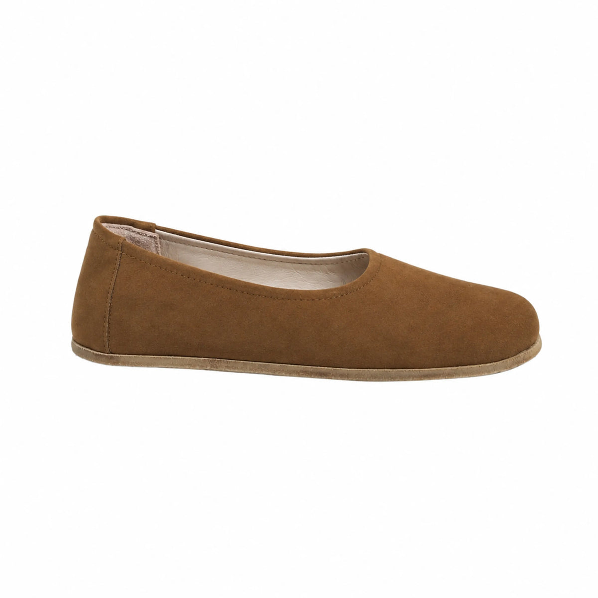 Suede Barefoot Ballet Shoes – Classic Sole — Leather Sole – Tan