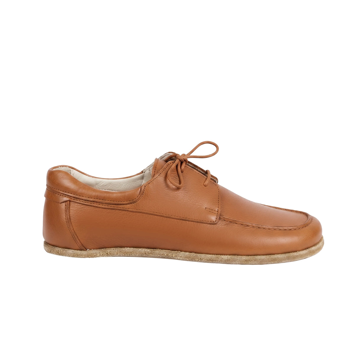 Smooth Barefoot Laces Penny Loafer Shoes – Classic Sole — Leather Sole – Tan