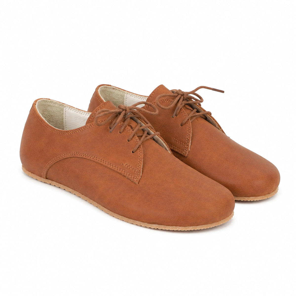 Crazy Barefoot Oxford Shoes – Rubber Sole – Honey Camel