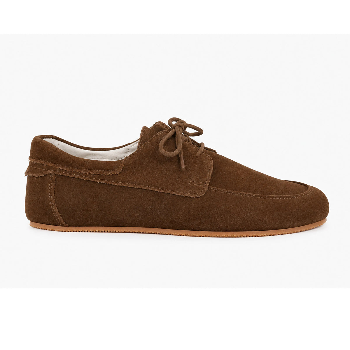 Suede Barefoot Laces Penny Loafer Shoes – Rubber Sole – Tan