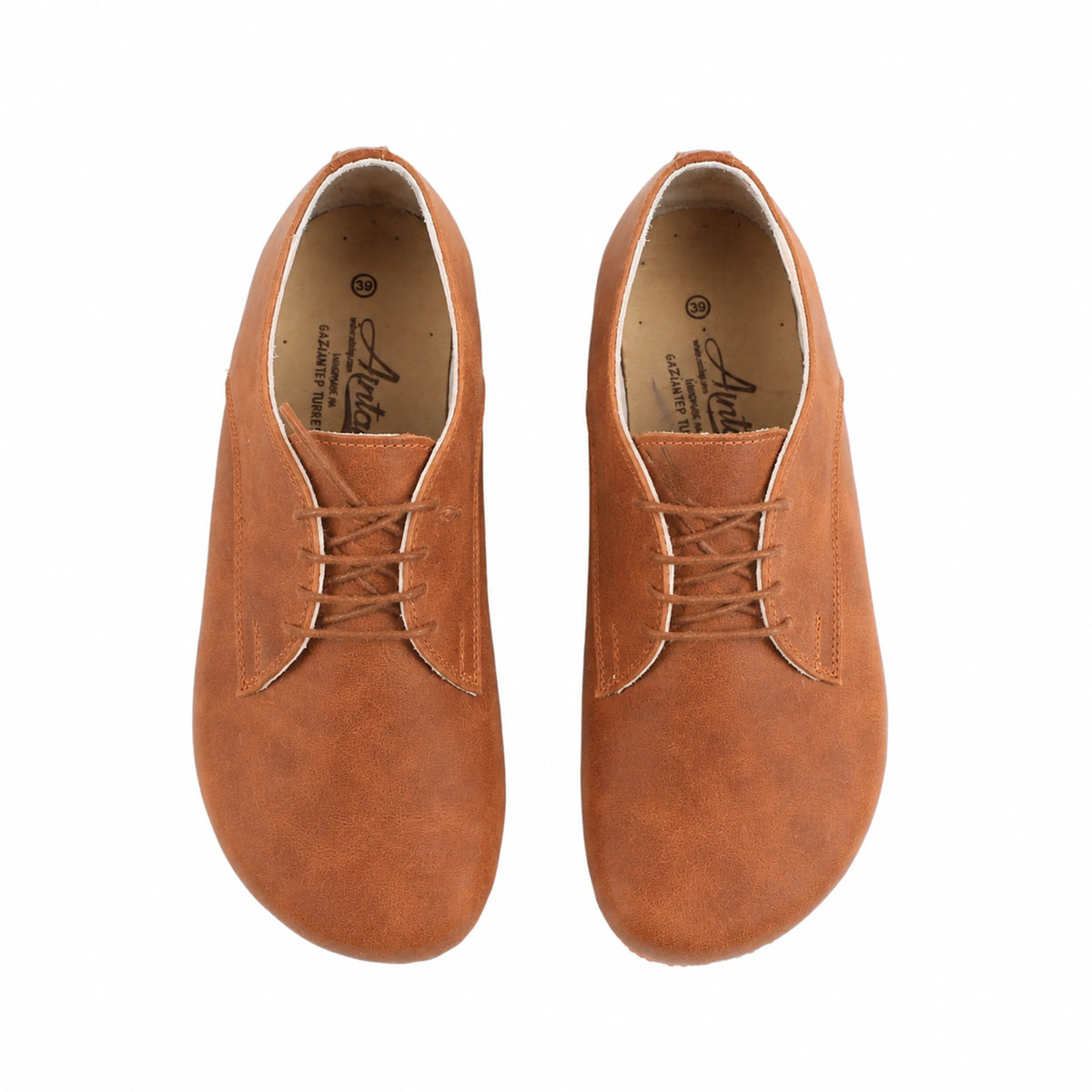 Crazy Barefoot Oxford Shoes – Classic Sole — Leather Sole – Honey Camel