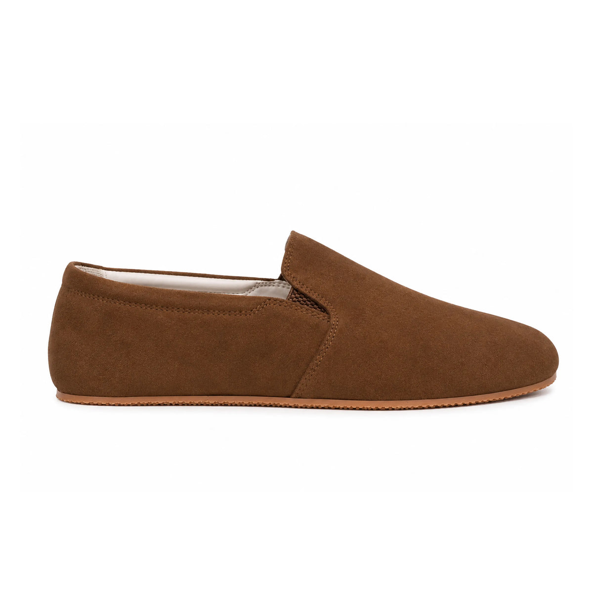 Suede Barefoot Slip-On Shoes – Rubber Sole – Tan