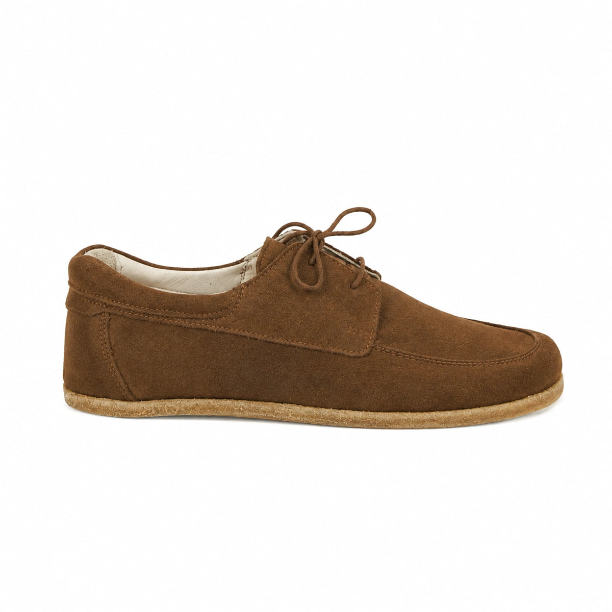 Suede Barefoot Laces Penny Loafer Shoes – Classic Sole — Leather Sole – Tan