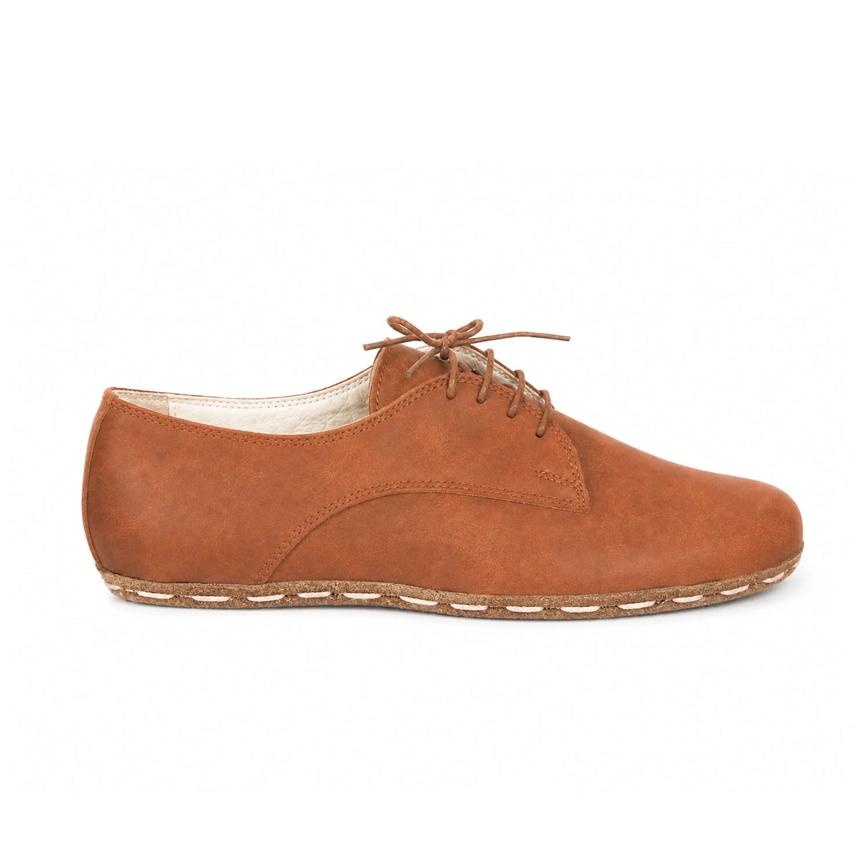 Crazy Barefoot Oxford Shoes — Leather Sole – Honey Camel