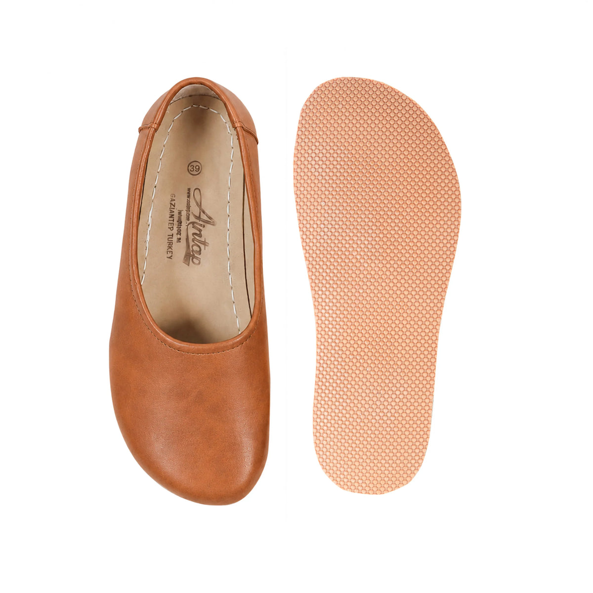 Crazy Barefoot Ballet Shoes – Rubber Sole – Honey Camel
