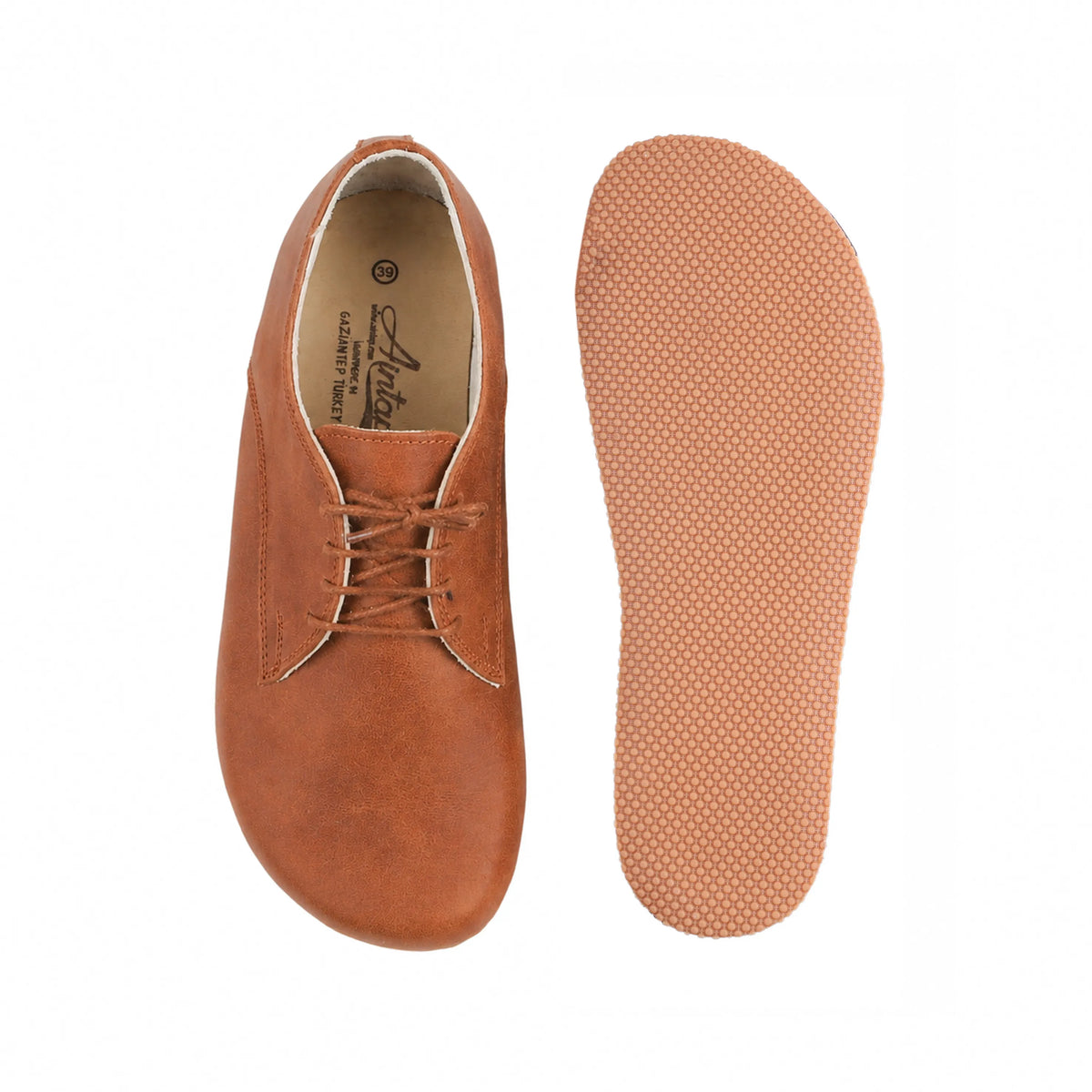 Crazy Barefoot Oxford Shoes – Rubber Sole – Honey Camel