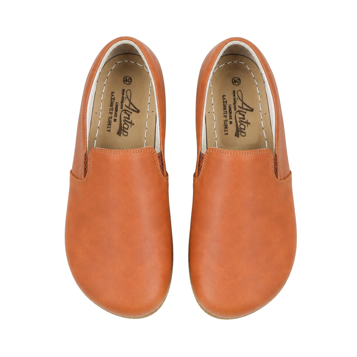 Crazy Barefoot Slip-On Shoes – Classic Sole — Leather Sole – Honey Camel