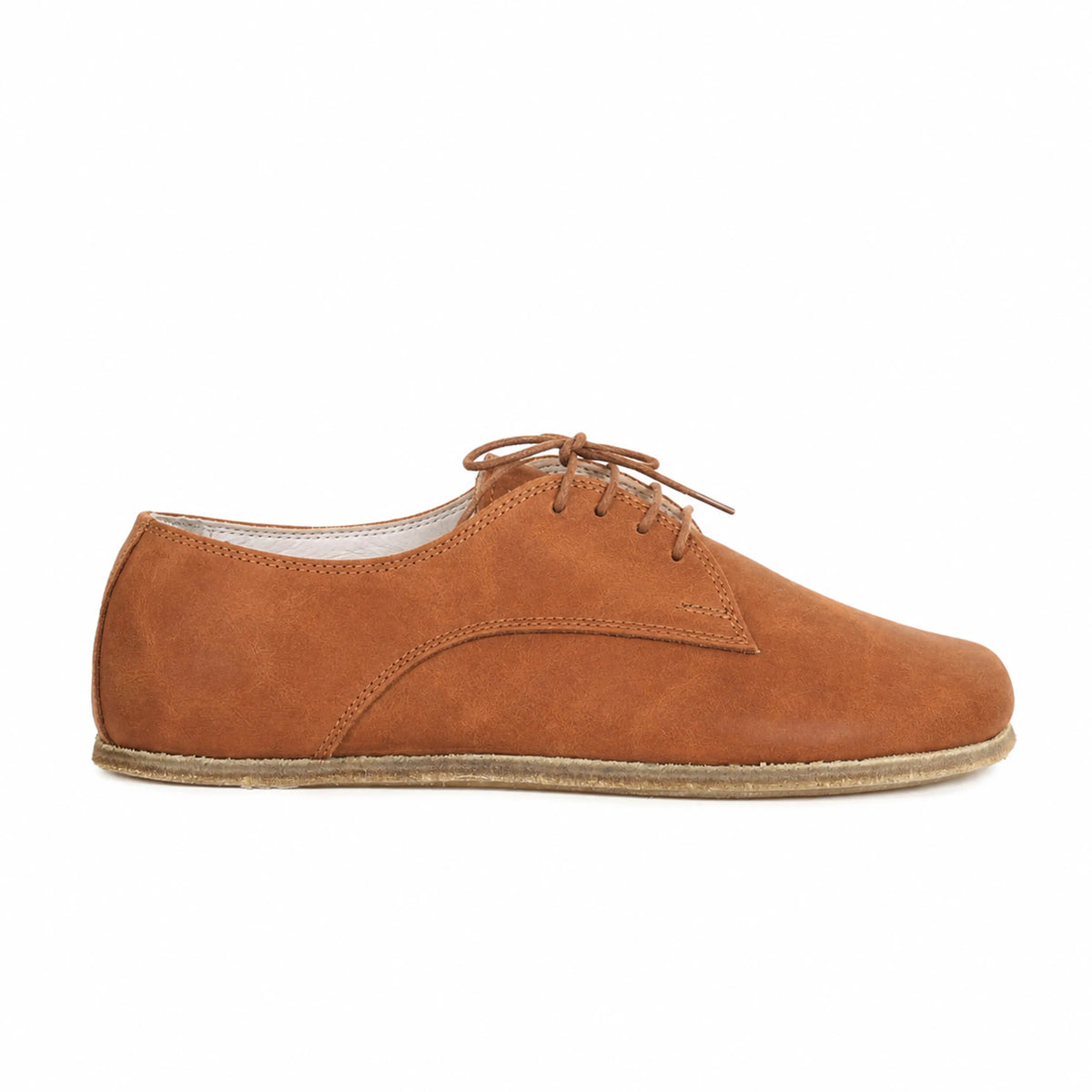 Crazy Barefoot Oxford Shoes — Leather Sole – Honey Camel