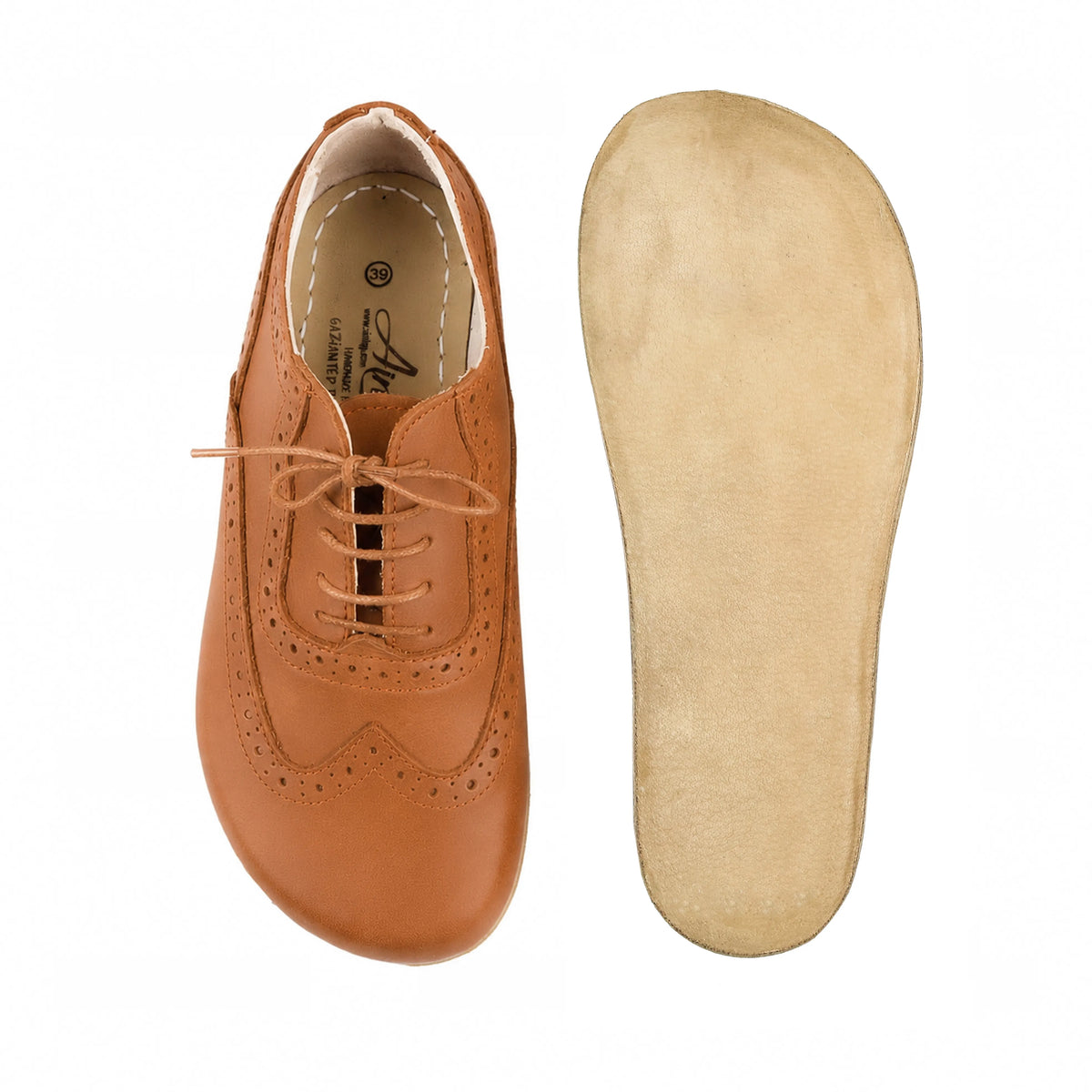 Smooth Barefoot Moccasin Shoes – Classic Sole — Leather Sole – Tan